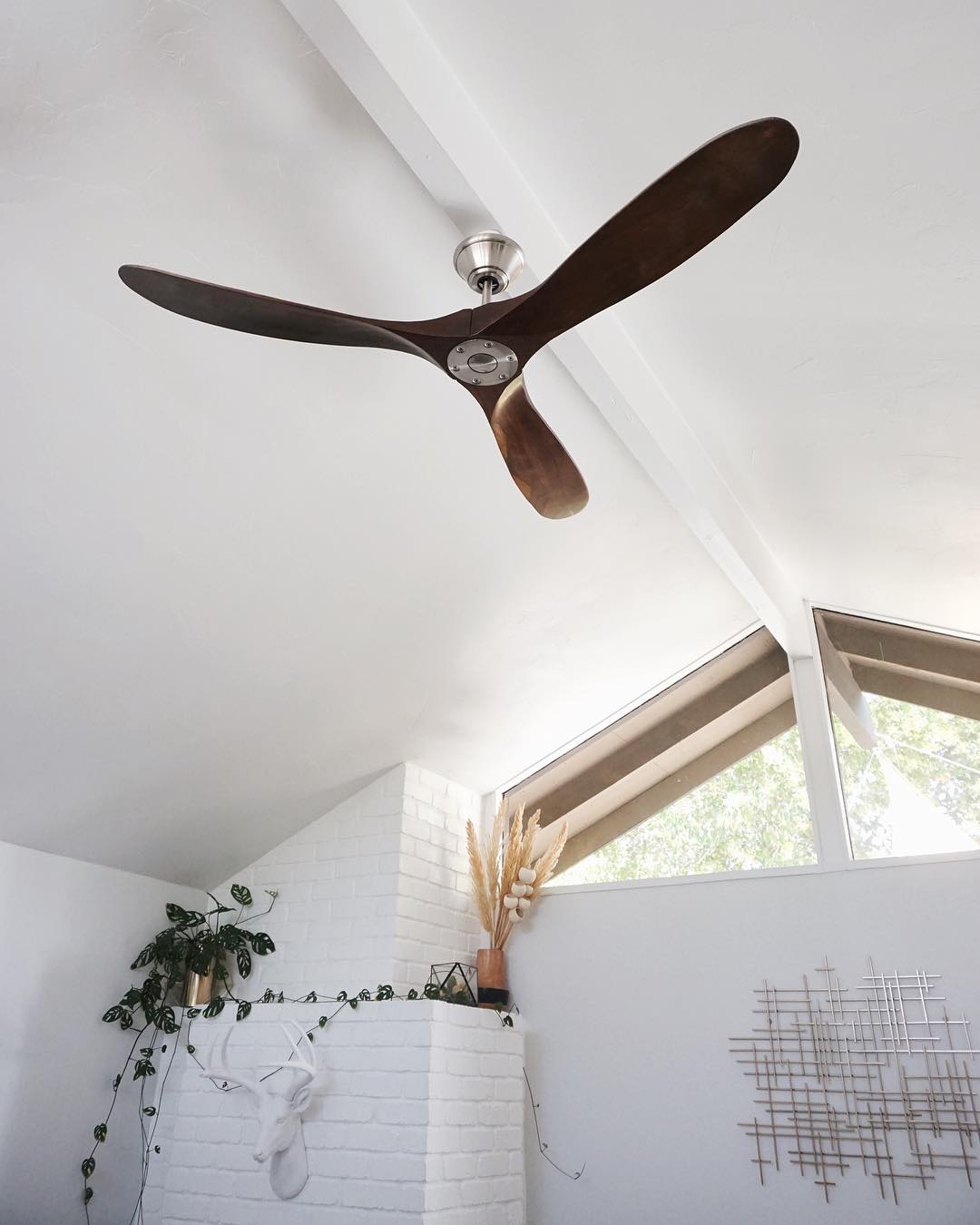Sleek ceiling fan with short downrod