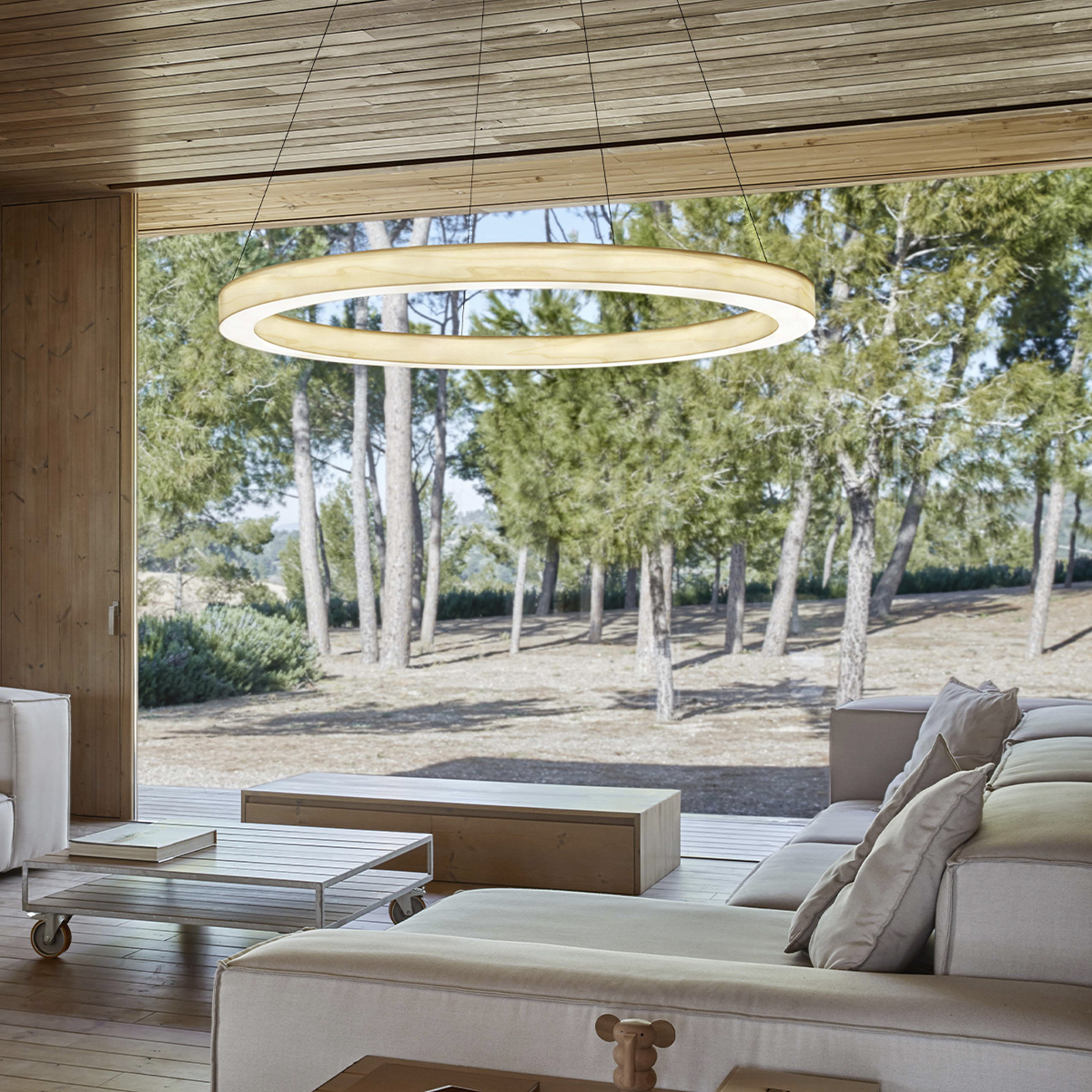 Image of large circular outdoor chandelier